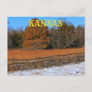 Tarjeta postal Kansas Fall/Winter Landscape.