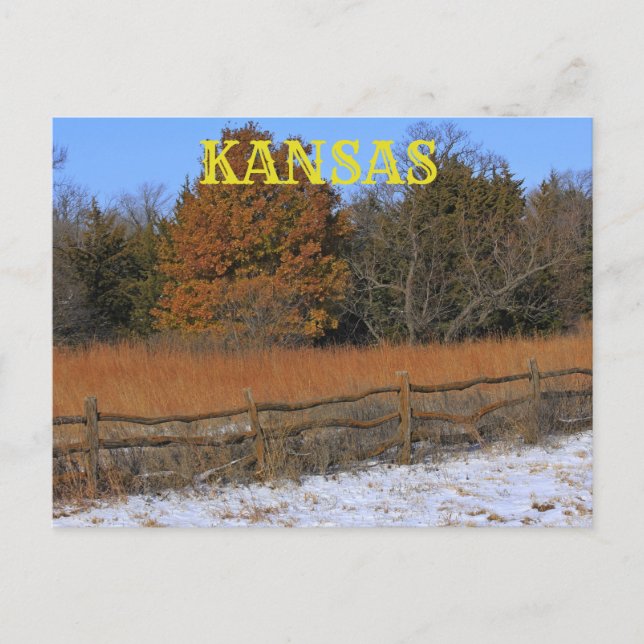Tarjeta postal Kansas Fall/Winter Landscape. (Anverso)
