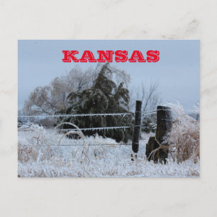 Tarjeta postal Kansas Icy Fence