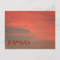 Tarjeta postal KANSAS Red Sky