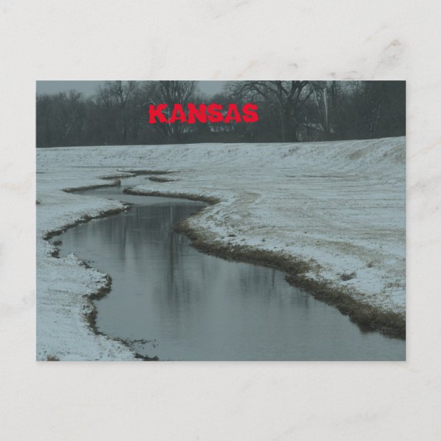 Tarjeta postal Kansas Snowy Creek. (Anverso)