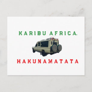 Tarjeta postal Karibu Africa   Bienvenido a África