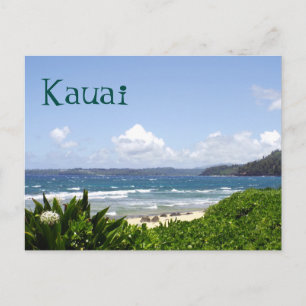 TARJETA POSTAL, KAUAI/ONDAS ENTRANDO A LA ORILLA