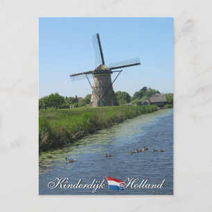 Tarjeta postal Kinderdijk Windmill Holland