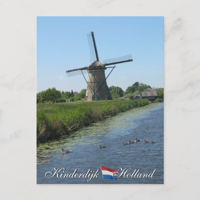 Tarjeta postal Kinderdijk Windmill Holland (Anverso)