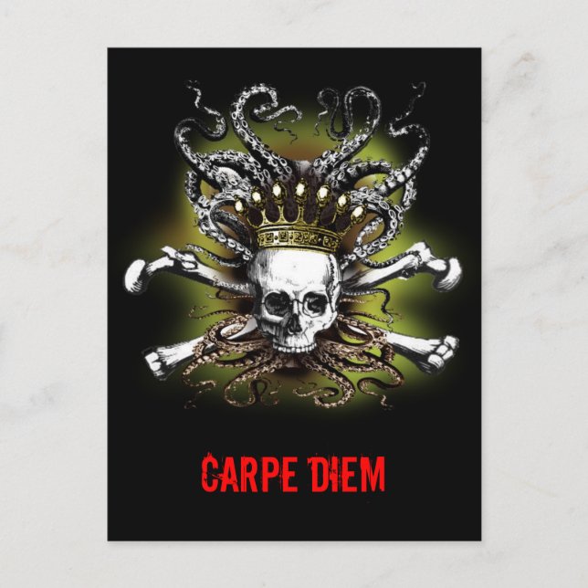 Tarjeta postal King Squill Carpe Diem (Anverso)