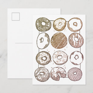 Tarjeta postal KNIT DOZEN DONUTS