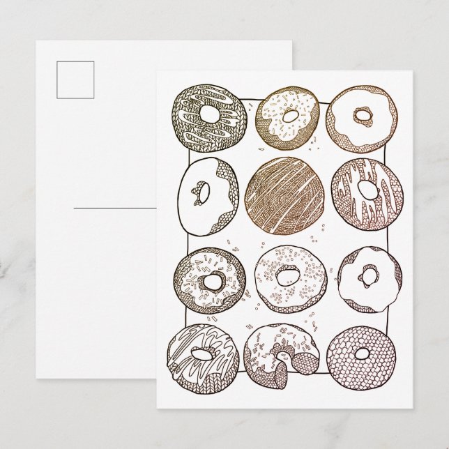 Tarjeta postal KNIT DOZEN DONUTS (Anverso / Reverso)