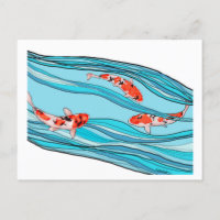 TARJETA POSTAL KOI KOI KOI