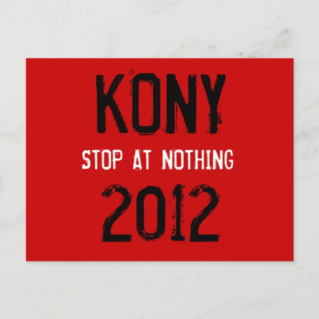 Tarjeta postal Kony 2012 (Anverso)