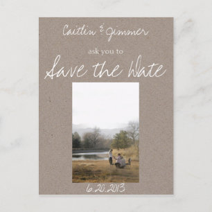 Tarjeta Postal Kraft Save The Date