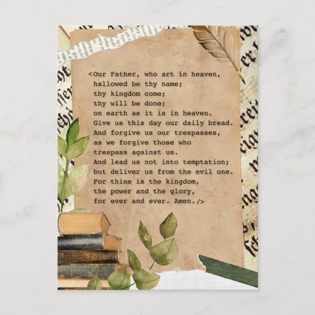 Tarjeta postal - La plegaria del Señor (Anverso)
