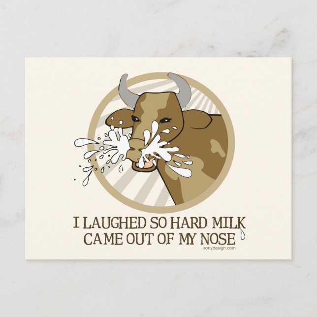 Tarjeta postal La vaca que ríe leche por la nariz (Anverso)