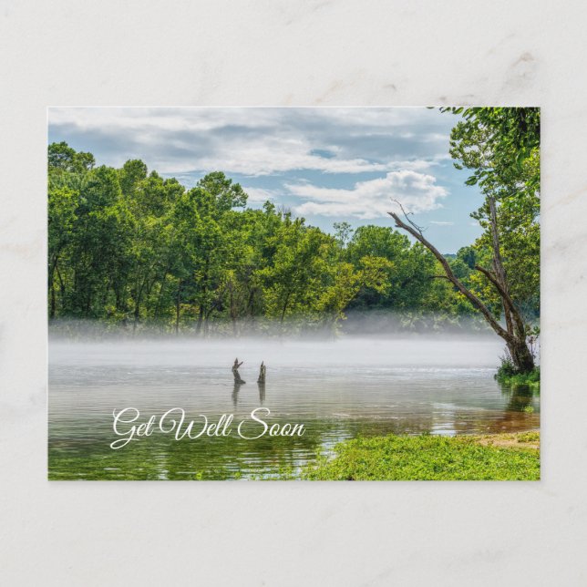 Tarjeta Postal Lago Taneycomo Niebla de Verano Mej (Anverso)