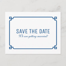 Tarjeta postal Lapis Blue Deco Chic Save the Date