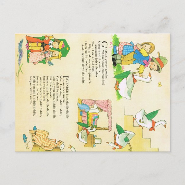 Tarjeta postal Lavender Blue Nursery Rhyme (Anverso)