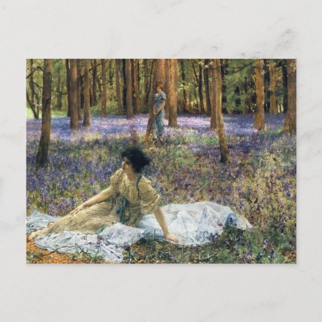Tarjeta postal Lawrence Alma Tadema Bluebells (Anverso)
