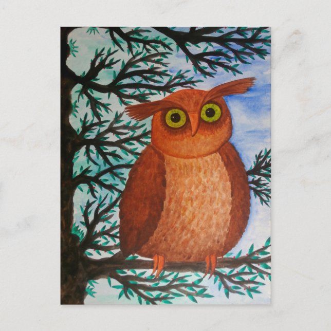 Tarjeta postal lechuza (Anverso)