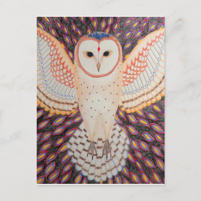 Tarjeta postal lechuza (Anverso)