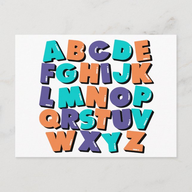 Tarjeta postal - Letras felices (Anverso)