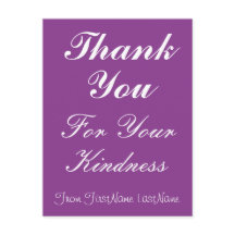 Tarjeta postal limpia "Gracias por su amabilidad"