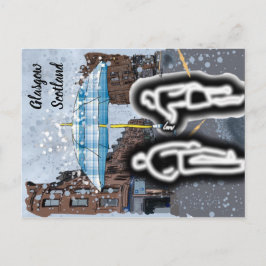 Tarjeta postal lluviosa de Glasgow Escocia