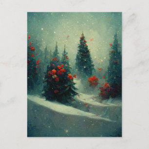 Tarjeta Postal Logo Negocios Árboles de Navidad Pa