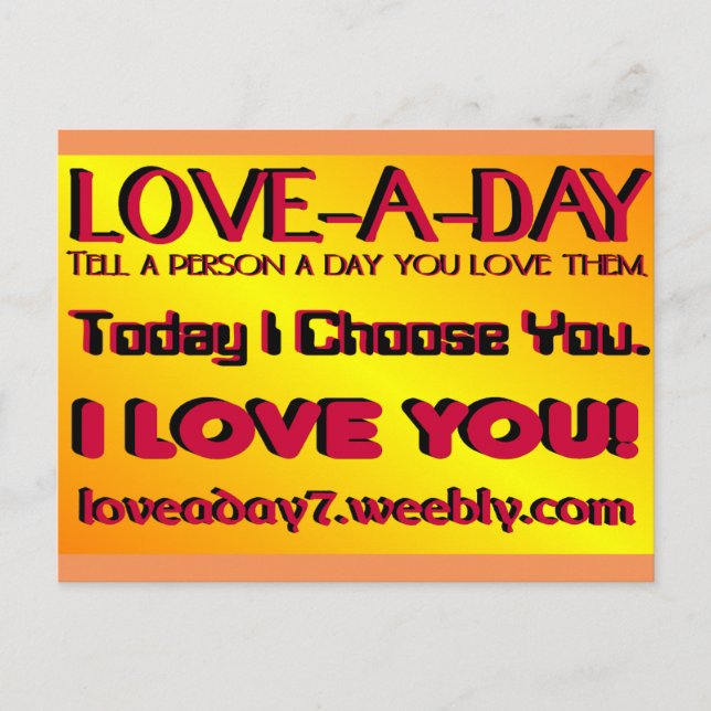 Tarjeta Postal Love A Day (Anverso)