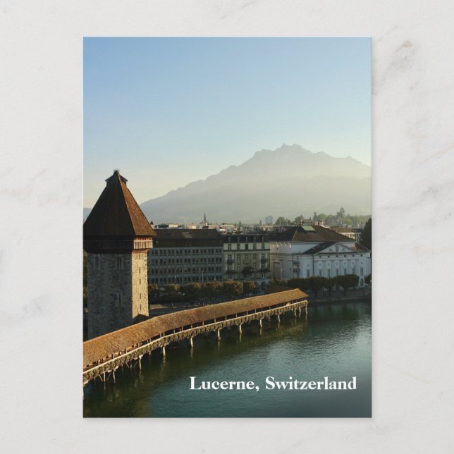 Tarjeta postal Lucerne, Suiza Chapel Bridge (Anverso)