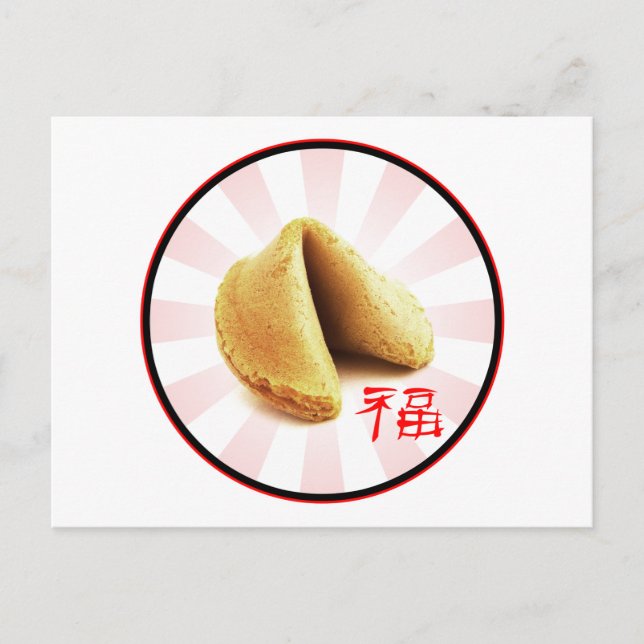 Tarjeta postal "Luck" de Fortune Cookie (Anverso)