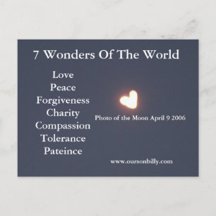 Tarjeta postal lunar con forma de corazón