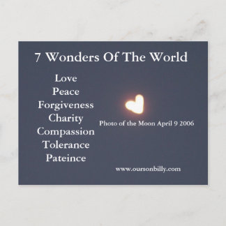 Tarjeta postal lunar con forma de corazón