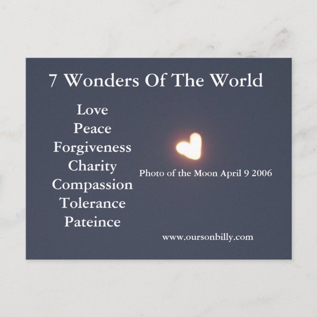 Tarjeta postal lunar con forma de corazón (Anverso)