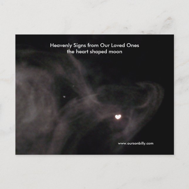 Tarjeta postal lunar en forma de corazón. (Anverso)