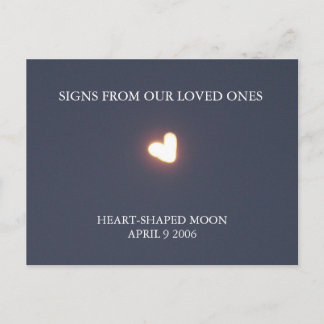 Tarjeta postal lunar en forma de corazón