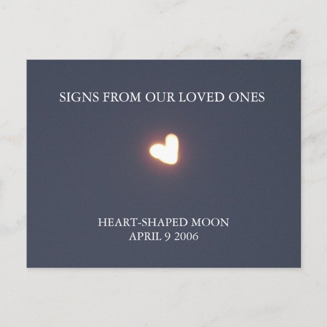 Tarjeta postal lunar en forma de corazón