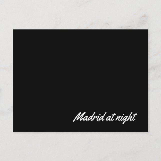 Tarjeta postal Madrid por la noche (Anverso)