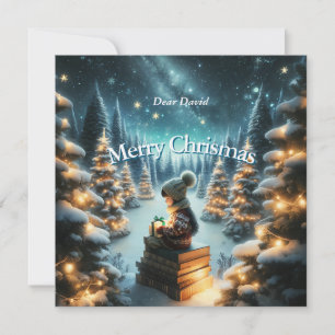 Tarjeta postal mágica de Navidad cuadrada