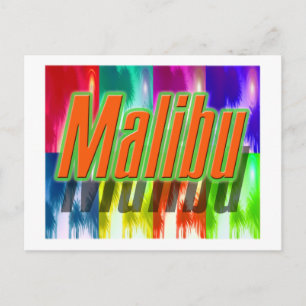 Tarjeta postal "Malibu" de colores