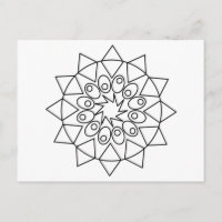Tarjeta postal - Mandala delicado para colorear