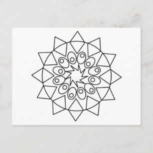 Tarjeta postal - Mandala delicado para colorear