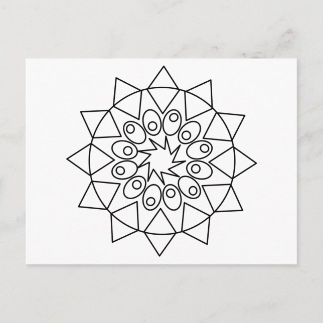 Tarjeta postal - Mandala delicado para colorear (Anverso)