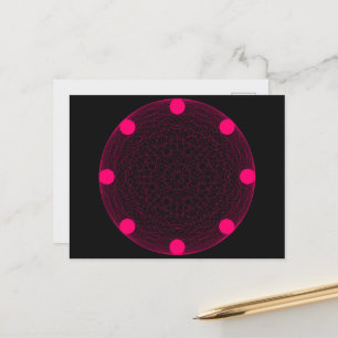 Tarjeta Postal Mandala Rosa Neón (Negro) – Persona