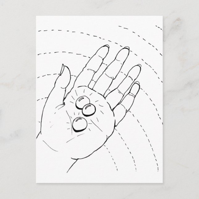Tarjeta postal - mano con joyas (Anverso)