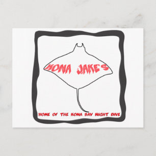 Tarjeta postal Manta Ray Dive de Kona Jake