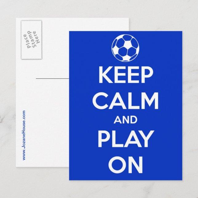 Tarjeta postal Mantén la calma y sigue jugando (Anverso / Reverso)