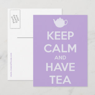 Tarjeta Postal Mantén la Calma y Toma Té