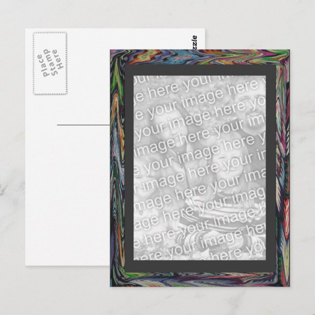 Tarjeta postal - marco de colores manchados Templa (Anverso / Reverso)