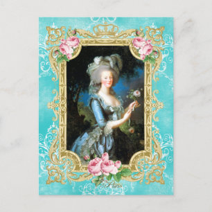 Tarjeta postal Marie Antoinette Portrait Blue Dama