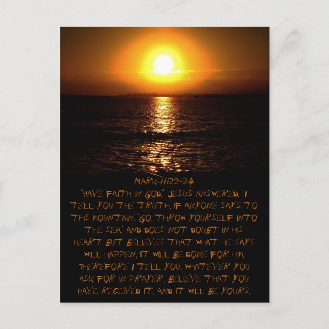 Tarjeta postal Mark 11:22-24 (Anverso)